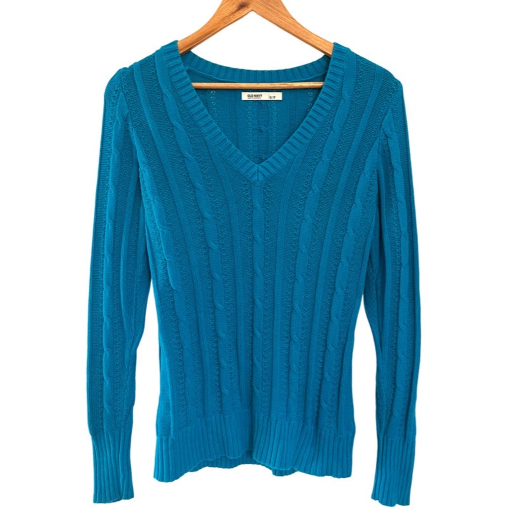 Old Navy Teal V-Neck Sweater